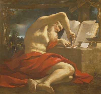 Der heilige Hieronymus versiegelt einen Brief von Giovanni Francesco Barbieri
